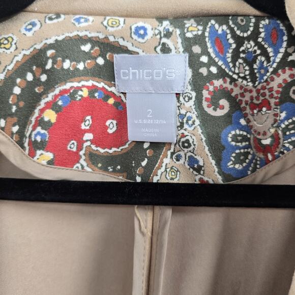 Chicos Jacket Womens 2 Large Paisley Embroidered Boho Chic Coat 12 14 Indie Work - Picture 6 of 12